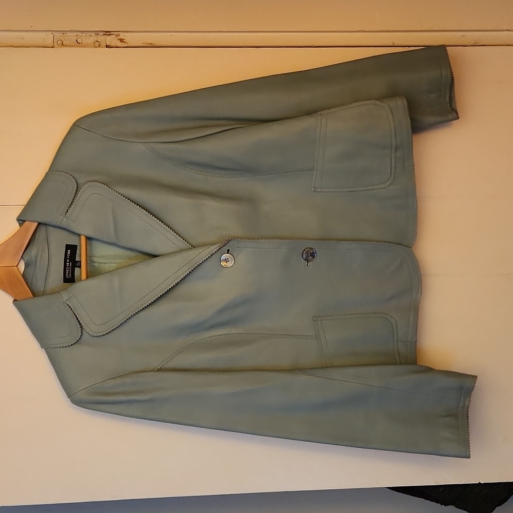 Jones New York real leather aqua blazer size Lg.